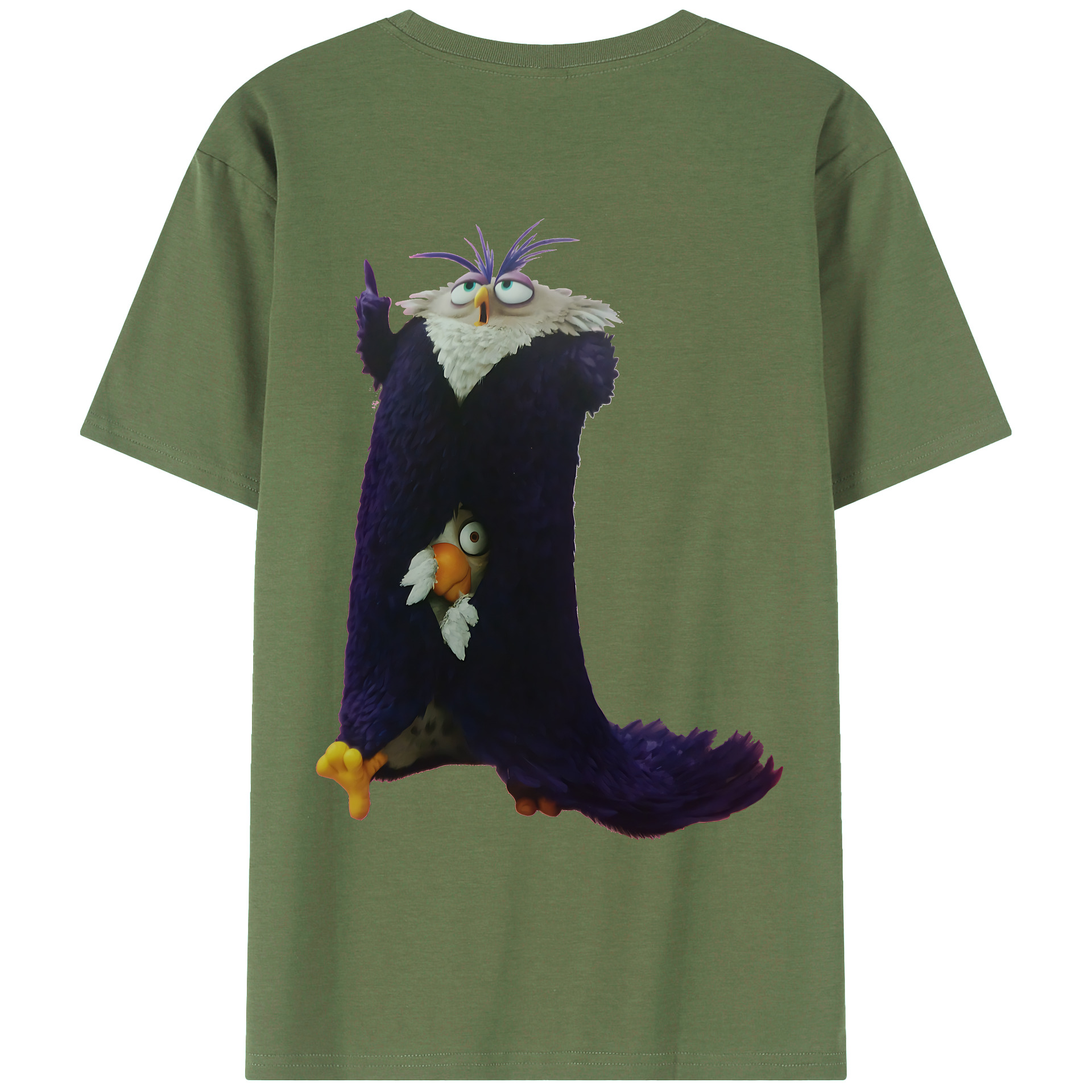 （画像用） Angry Birds アングリーバード 綿100％ メンズ半袖Tシャツ（バックプリント） 通気性